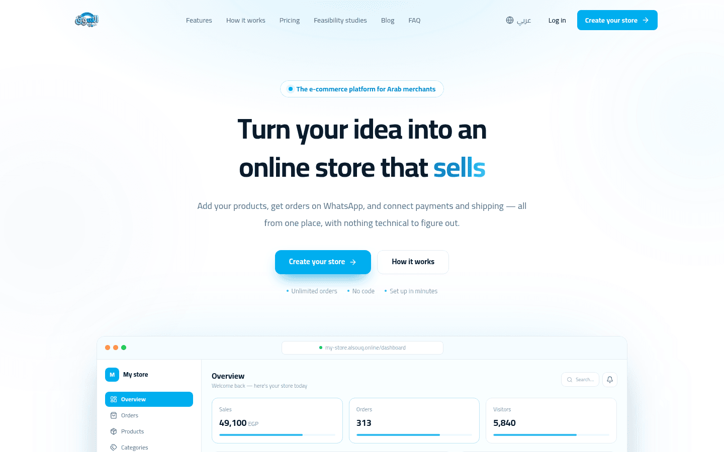 Alsouq – No-Code E-commerce Platform mockup