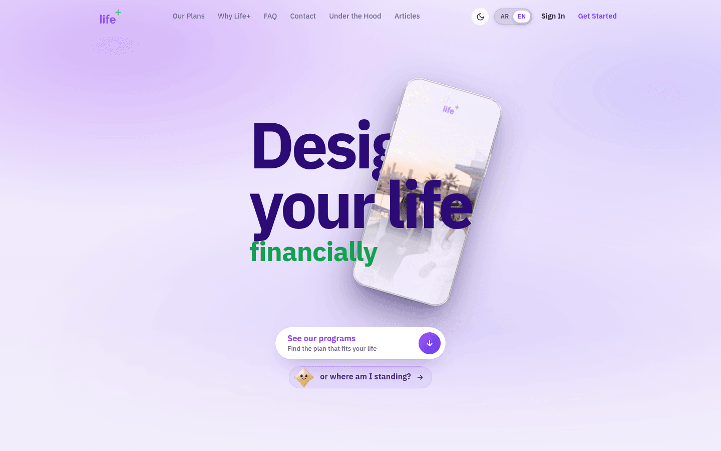 Life+ – Financial Planning Platform mockup
